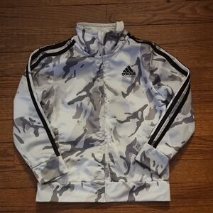 Adidas White and Gray Camo Jacket